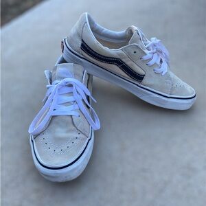 Cream and Black suede Vans